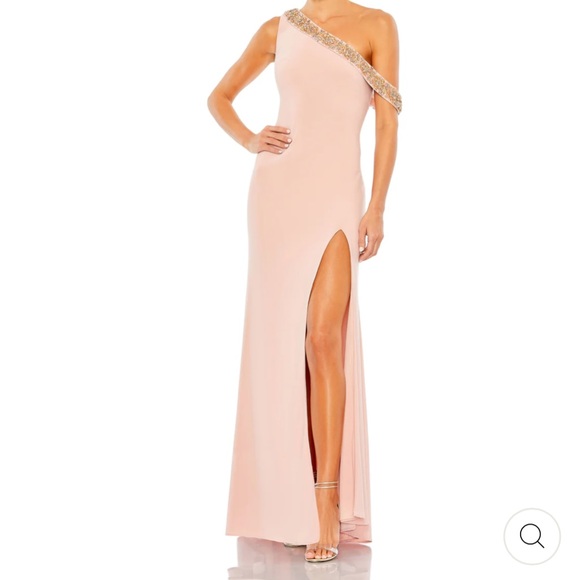Mac Duggal Beaded Drop Shoulder Jersey Gown ~ Currently on the website - Picture 3 of 14